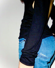 Chiara Long Sleeve Backless Top – White | Limited Edition