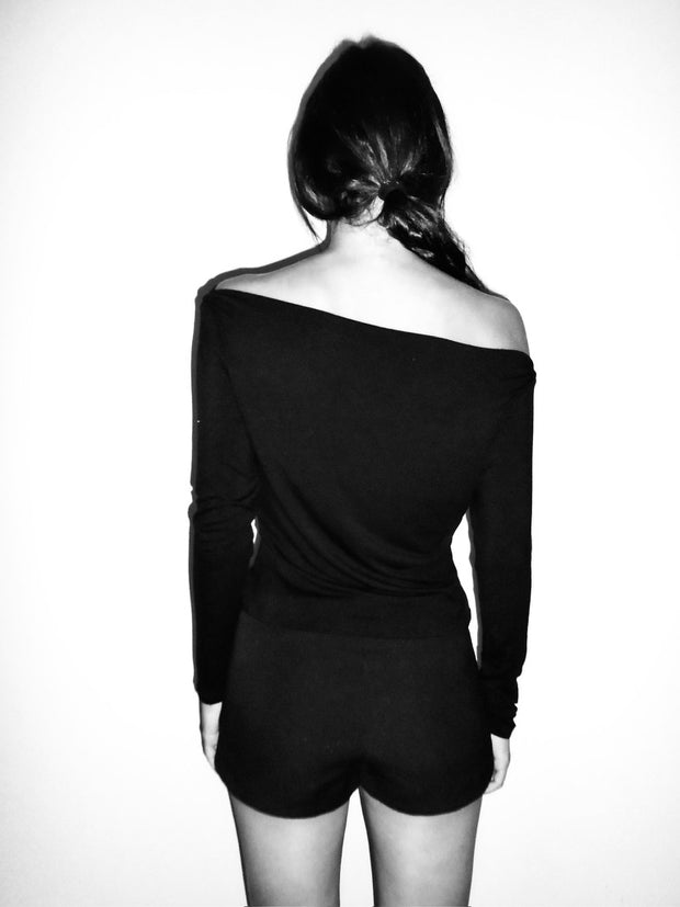 Gisele Cowl Neck Off-Shoulder Long Sleeve Top