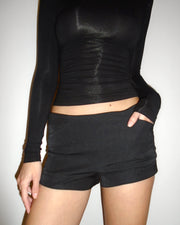 Karolina Mini Shorts – Sandy Beige / Black / Grey