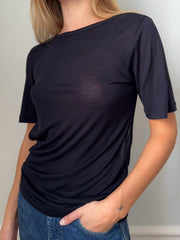 Chiara Backless Top – Black, White & Navy | Limited Edition