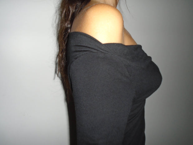 Gisele Cowl Neck Off-Shoulder Long Sleeve Top