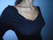 Gisele Cowl Neck Off-Shoulder Long Sleeve Top