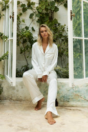 Luxe Signature Pajamas – Pearl, Fuchsia, Midnight, Champagne