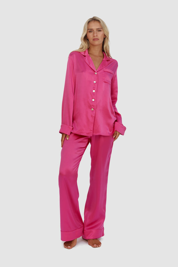Luxe Signature Pajamas – Pearl, Fuchsia, Midnight, Champagne