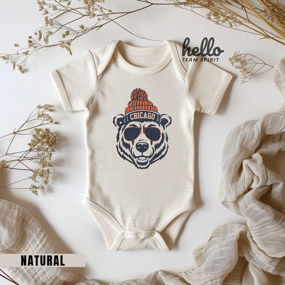 Cute Chicago Onesie, Football Toddler Bear Shirt, Kid Game Day T-Shirt, Funny Chicago Tee, Infant Bear Bodysuit, Football Baby Bear Apparel